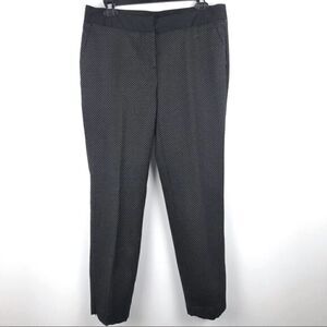 Cynthia Rowley Black Ankle Pants With Micro Dot Pattern and Zipper Cuffs